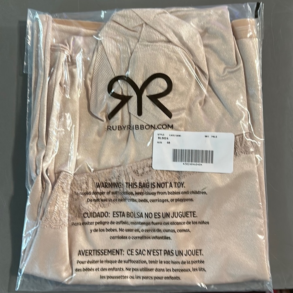NWT Ruby Ribbon Lace cami size 48